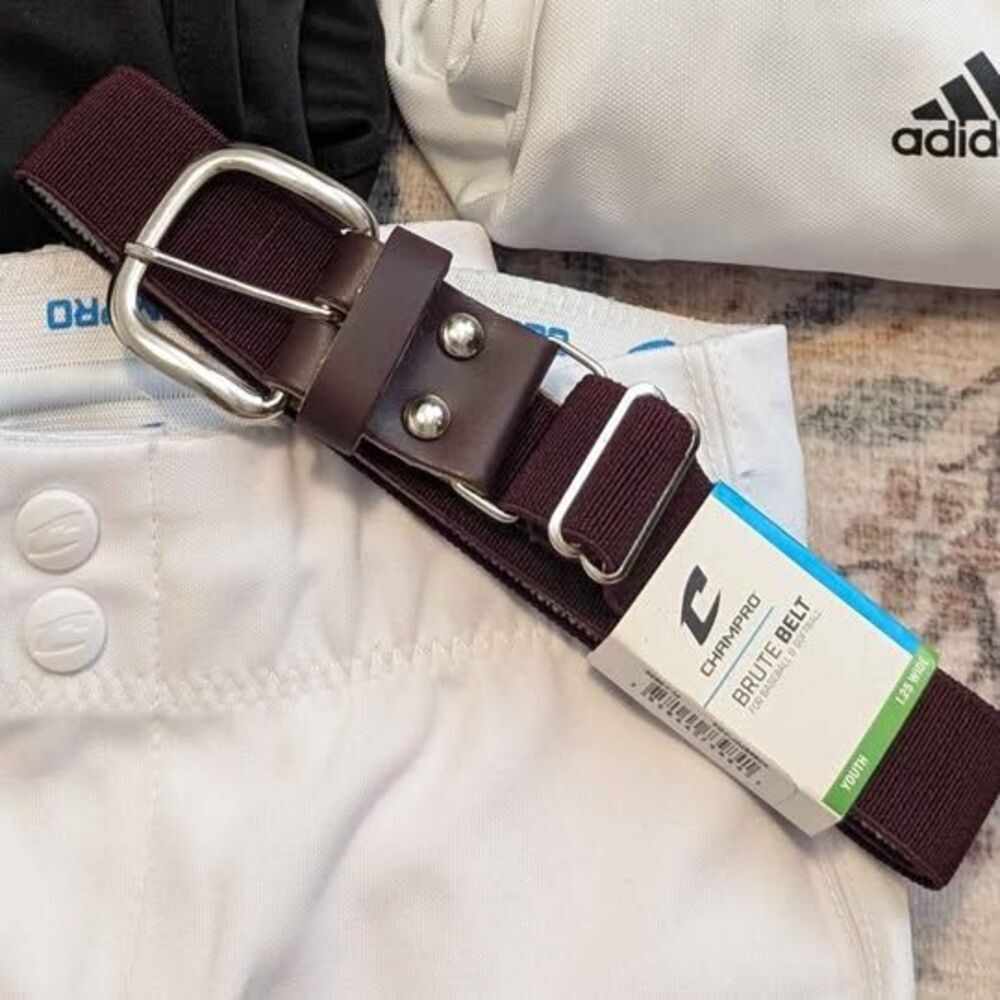 Maroon Softball or Baseball Belt Champro Youth